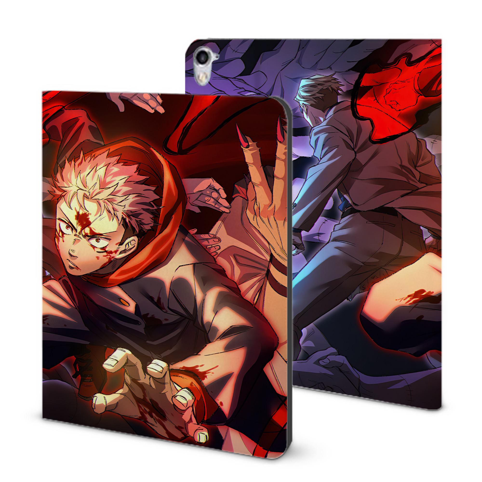 （画像用） 呪術廻戦 Jujutsu Kaisen IPad ケース ブック型 PUレザー TPU 耐衝撃 軽量 薄型 ペン収納なし 全面保護 IPad 各モデル対応